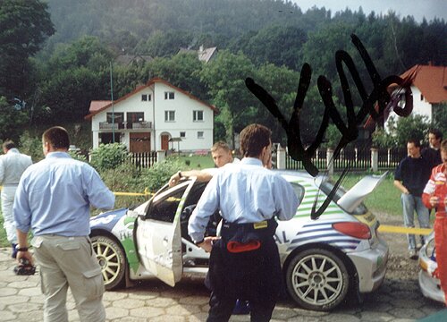 Leszek Kuzaj w Peugeot 206 WRC na 50. Rajdzie Wisły (PKC po OS 8.)